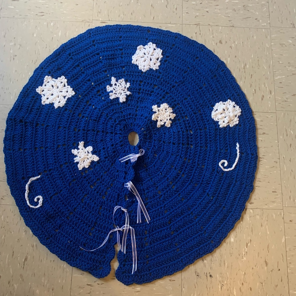 Handmade Christmas tree skirt